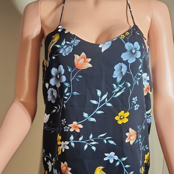 Chelsea & Theodore Floral Tank Top - Black, Blue, Yellow - Picture 5 of 6